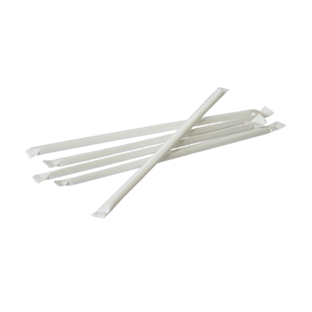 BOMBILLA DE PAPEL BLANCA C/ FUNDA 6 MM X 19.5 CM